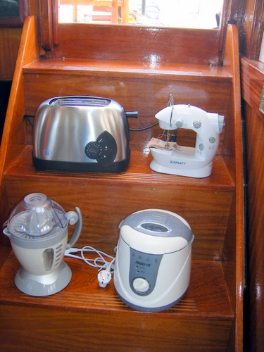 Brødrister, Symaskin, saftpresse og frityrkoker
