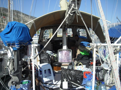 Det er plass tl mye i akterkabinen