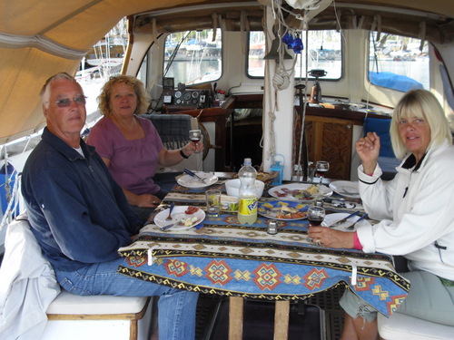 På middag ombord i Supernova sammen med Ulla og Sune